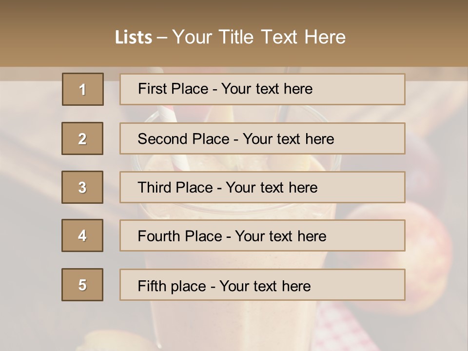 Nobody Drinking Straw Peach PowerPoint Template