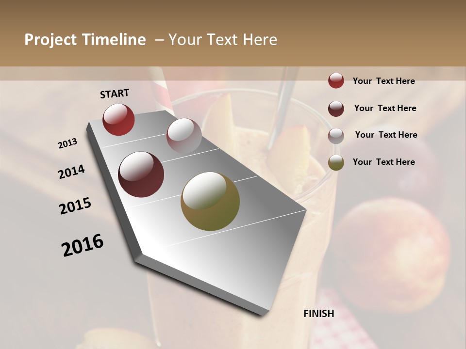 Nobody Drinking Straw Peach PowerPoint Template