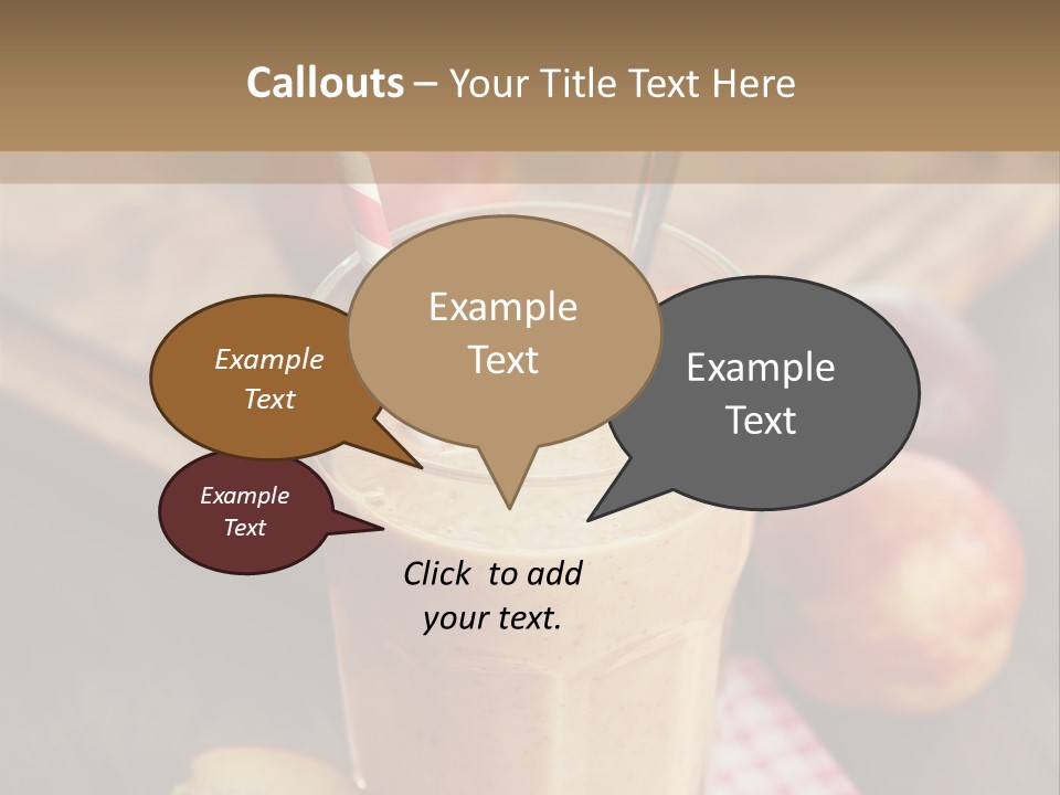 Nobody Drinking Straw Peach PowerPoint Template