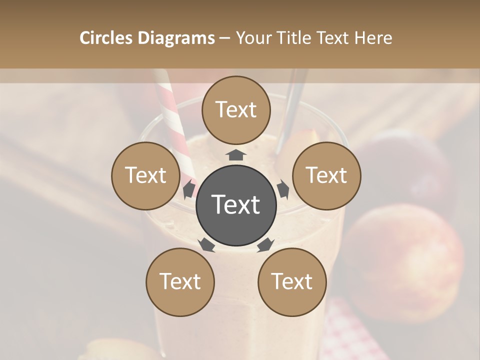 Nobody Drinking Straw Peach PowerPoint Template