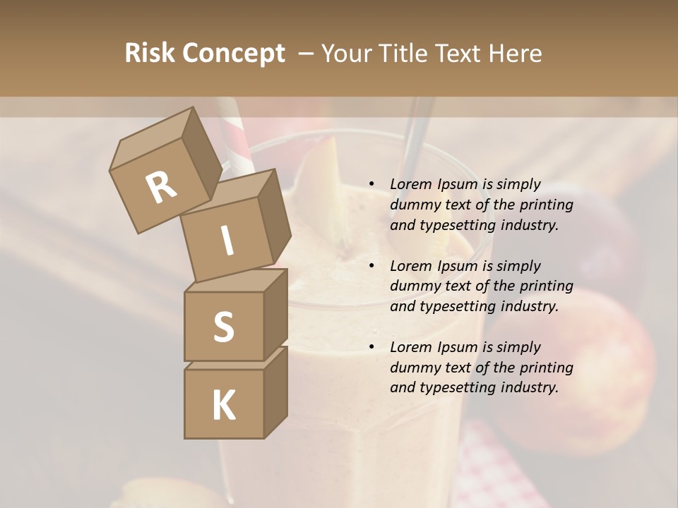 Nobody Drinking Straw Peach PowerPoint Template