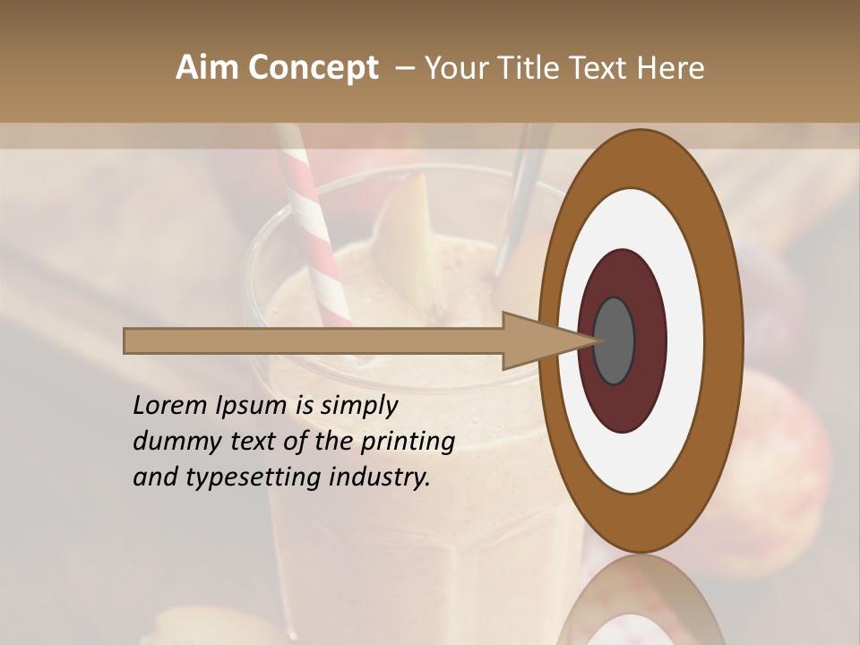 Nobody Drinking Straw Peach PowerPoint Template