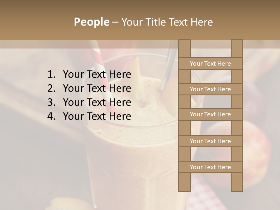 Nobody Drinking Straw Peach PowerPoint Template