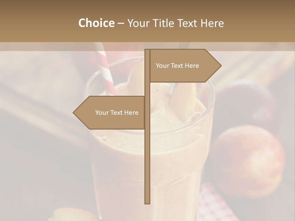 Nobody Drinking Straw Peach PowerPoint Template