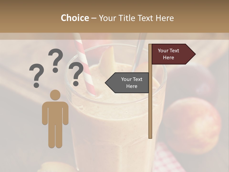 Nobody Drinking Straw Peach PowerPoint Template