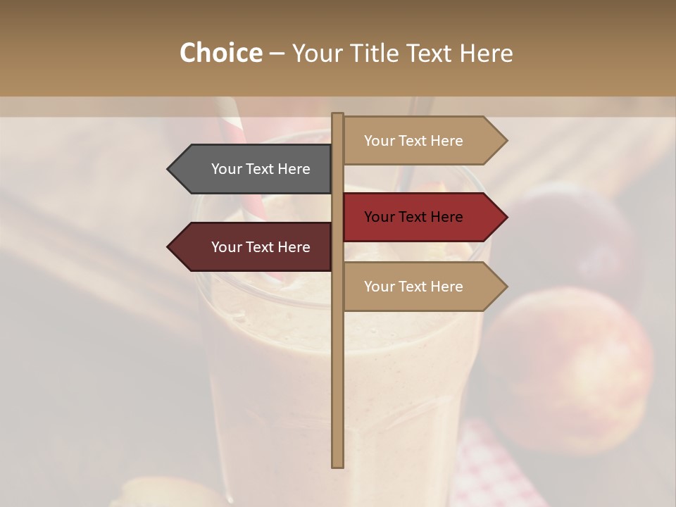 Nobody Drinking Straw Peach PowerPoint Template