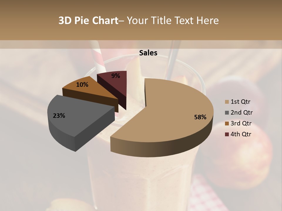 Nobody Drinking Straw Peach PowerPoint Template