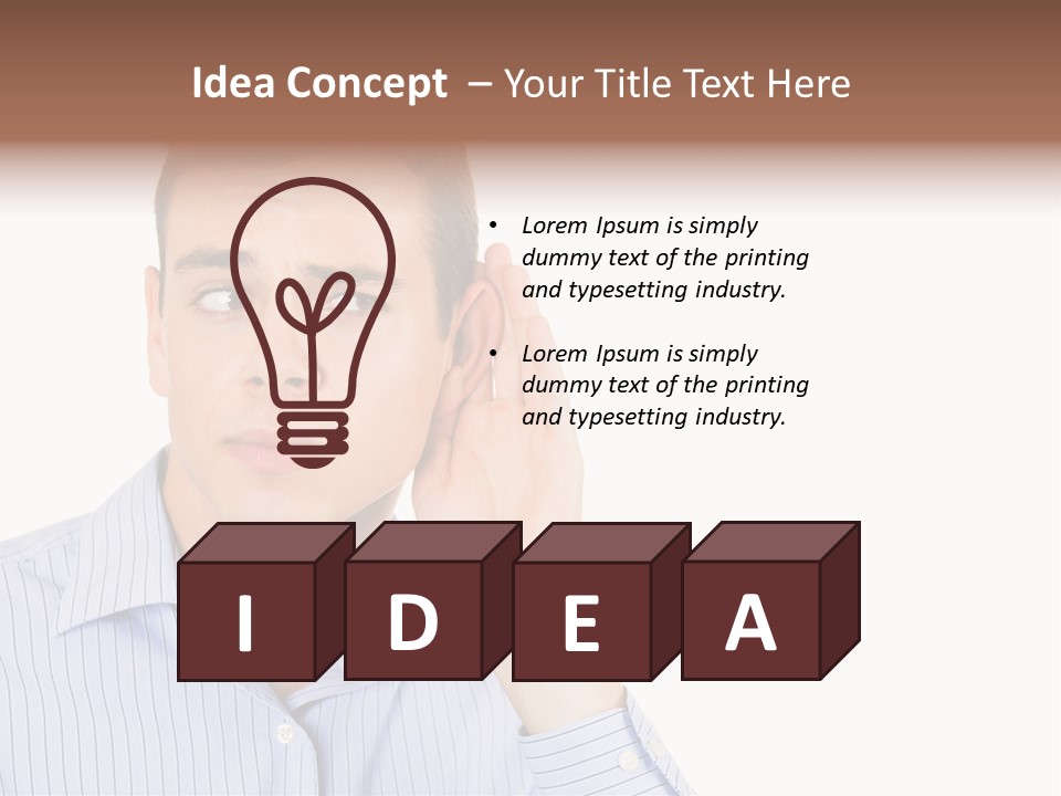 Silence Information Male PowerPoint Template