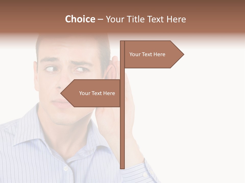 Silence Information Male PowerPoint Template