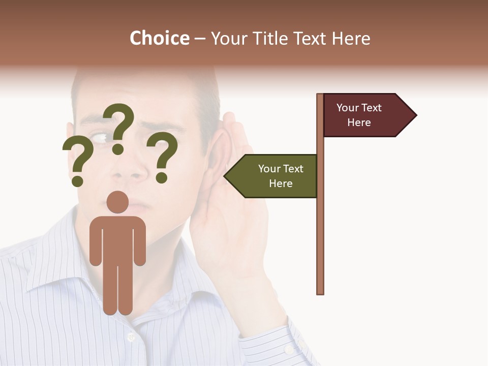 Silence Information Male PowerPoint Template