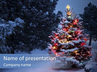 Bright Seasonal Trees Holiday Background PowerPoint Template