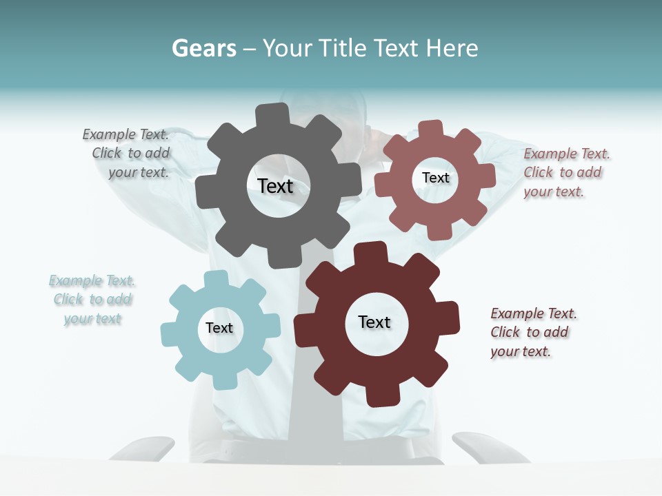 Indoors Front View Men PowerPoint Template