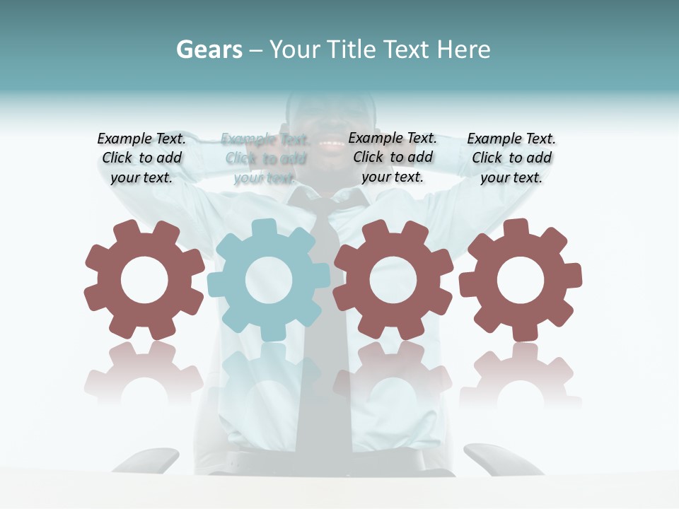 Indoors Front View Men PowerPoint Template