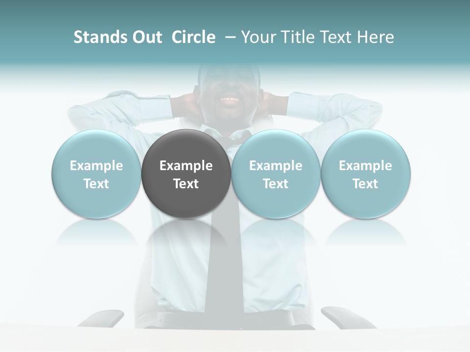 Indoors Front View Men PowerPoint Template