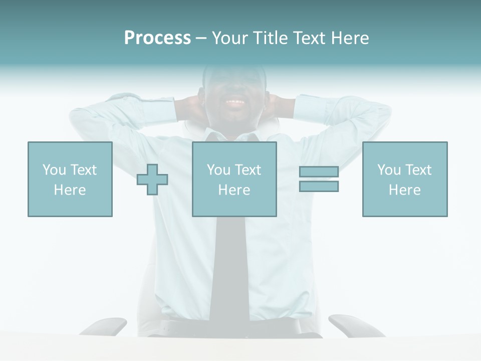Indoors Front View Men PowerPoint Template