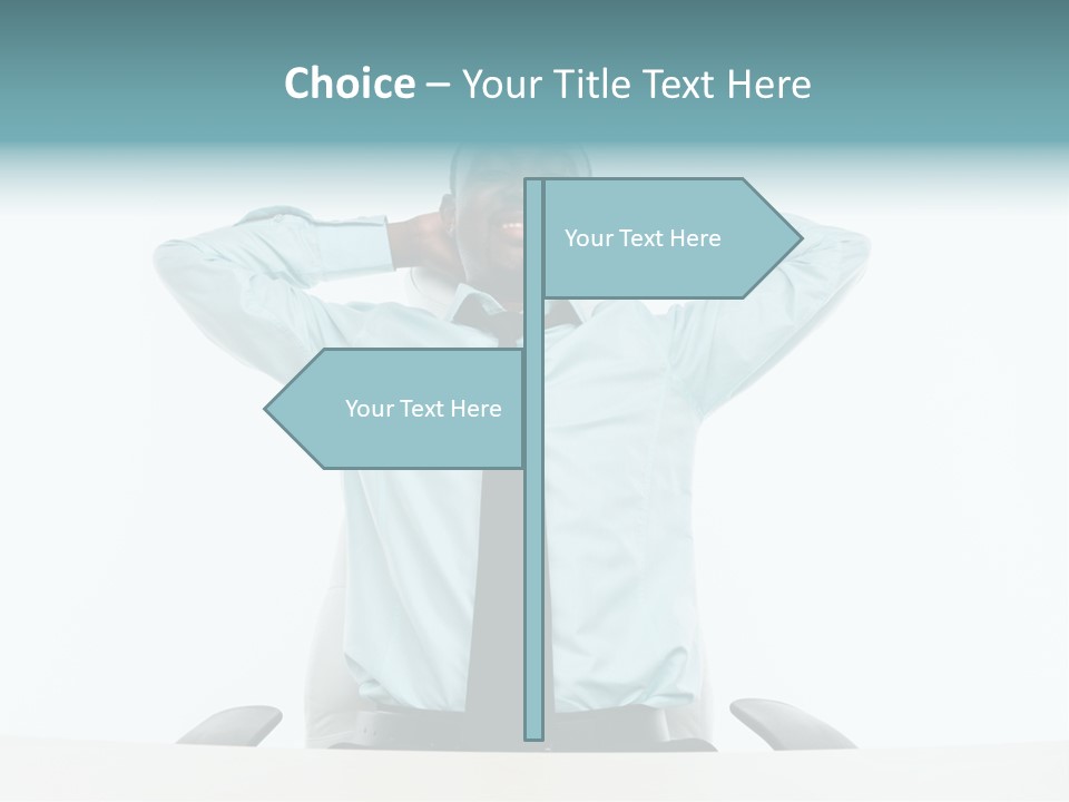 Indoors Front View Men PowerPoint Template