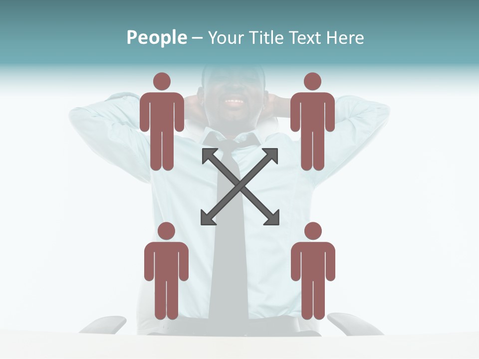 Indoors Front View Men PowerPoint Template