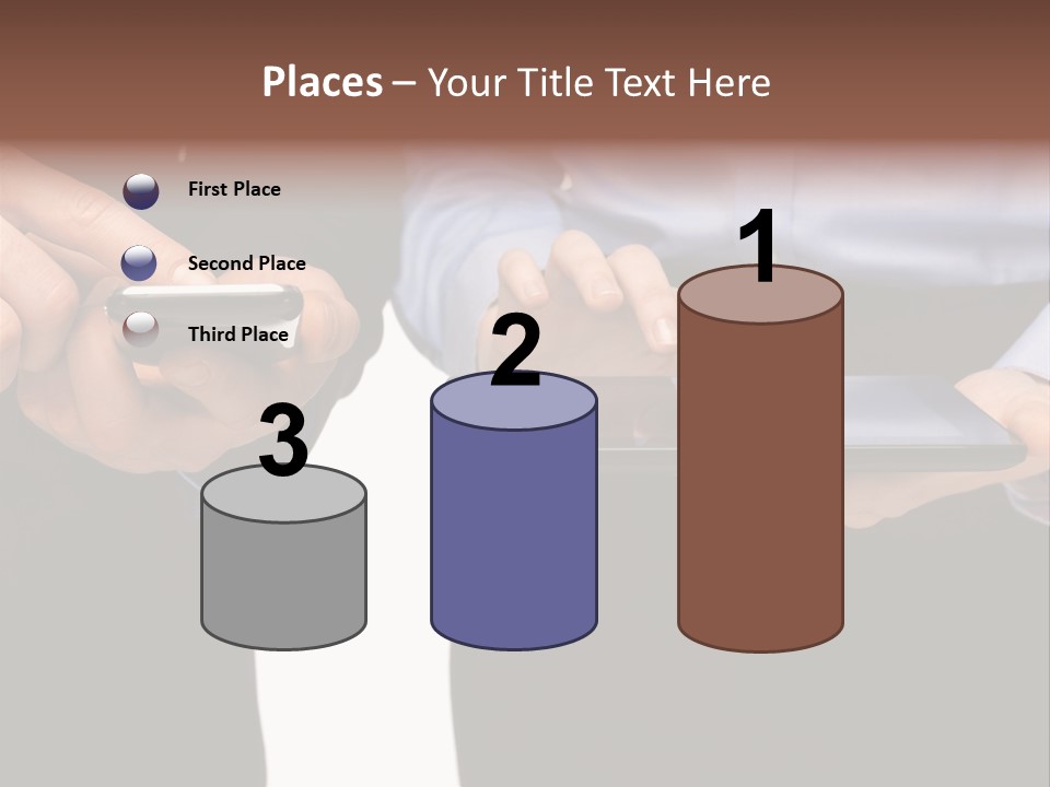 Touchscreen Mobile Holding PowerPoint Template