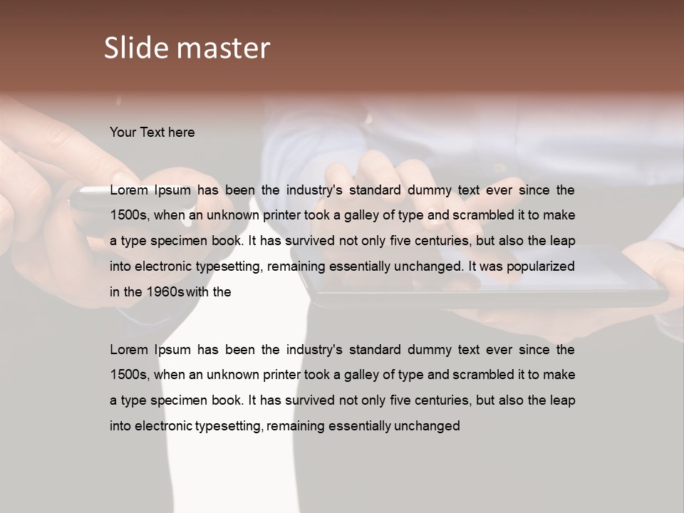 Touchscreen Mobile Holding PowerPoint Template