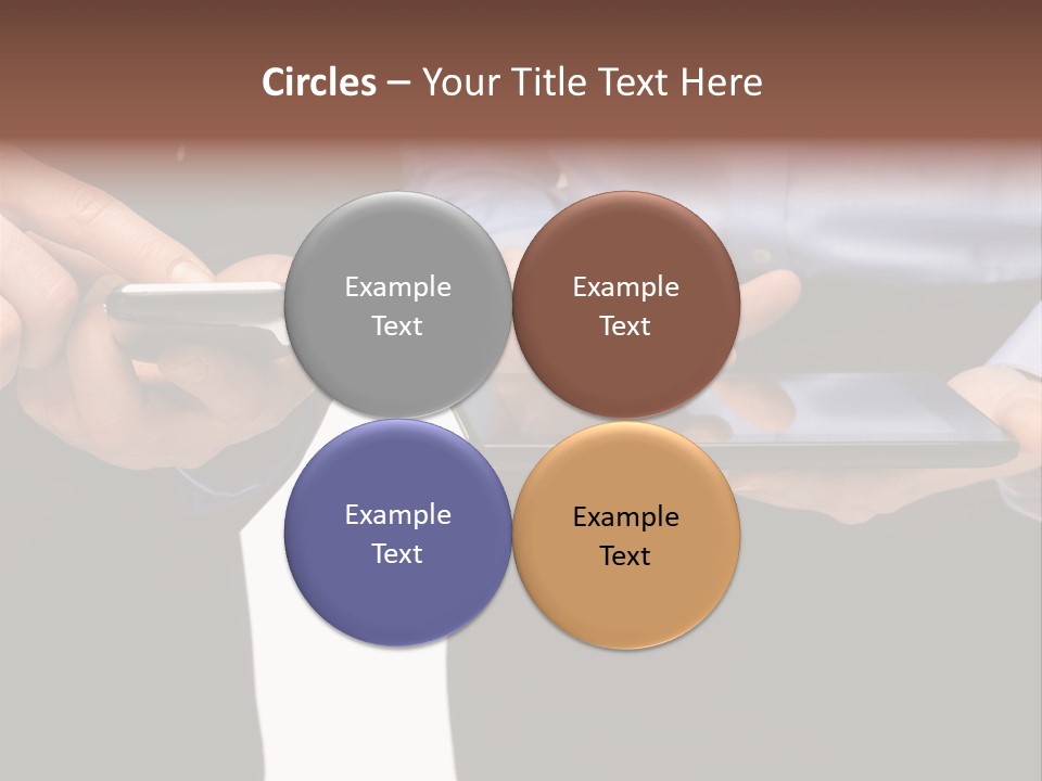 Touchscreen Mobile Holding PowerPoint Template
