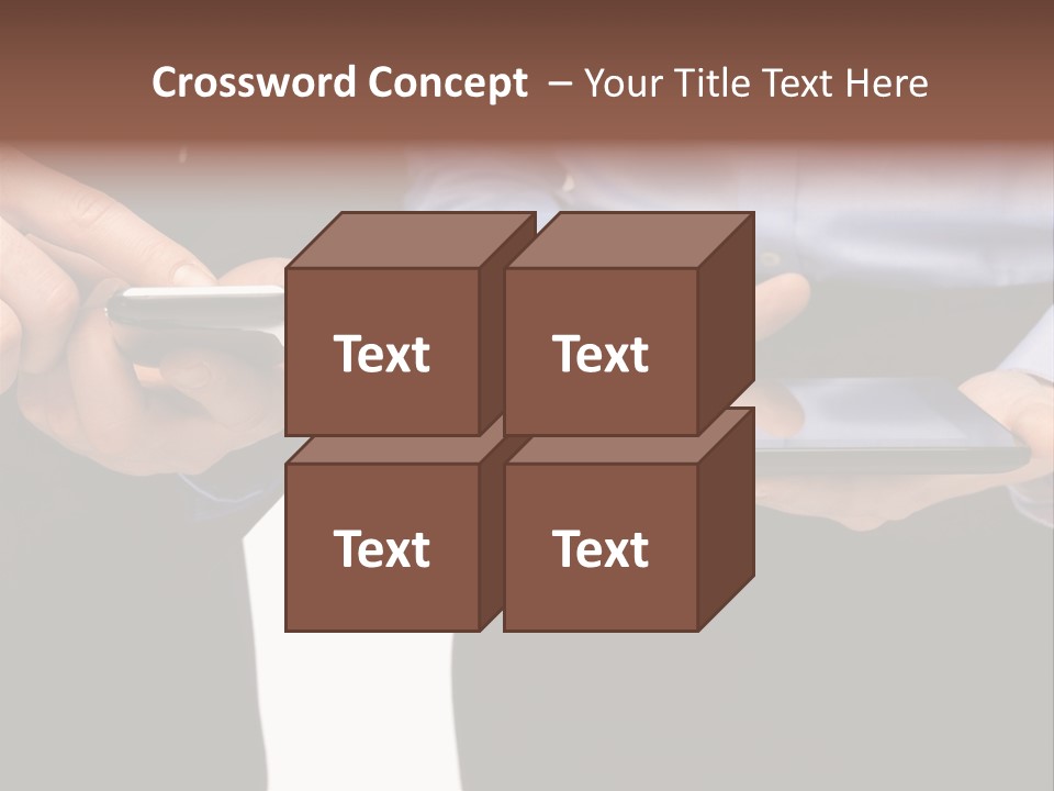 Touchscreen Mobile Holding PowerPoint Template