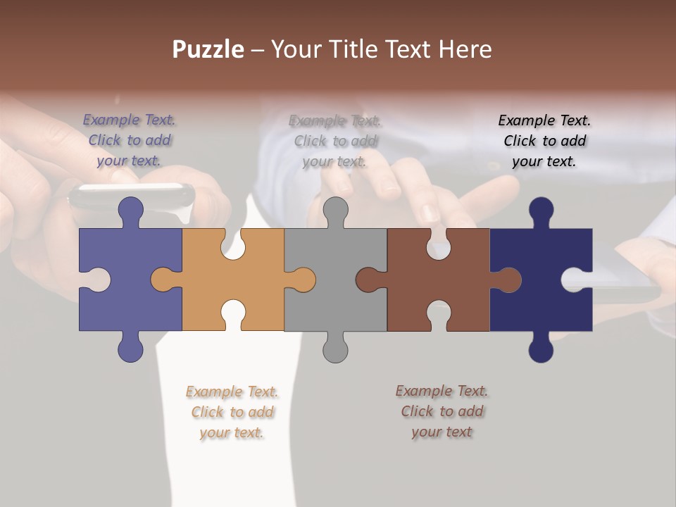 Touchscreen Mobile Holding PowerPoint Template