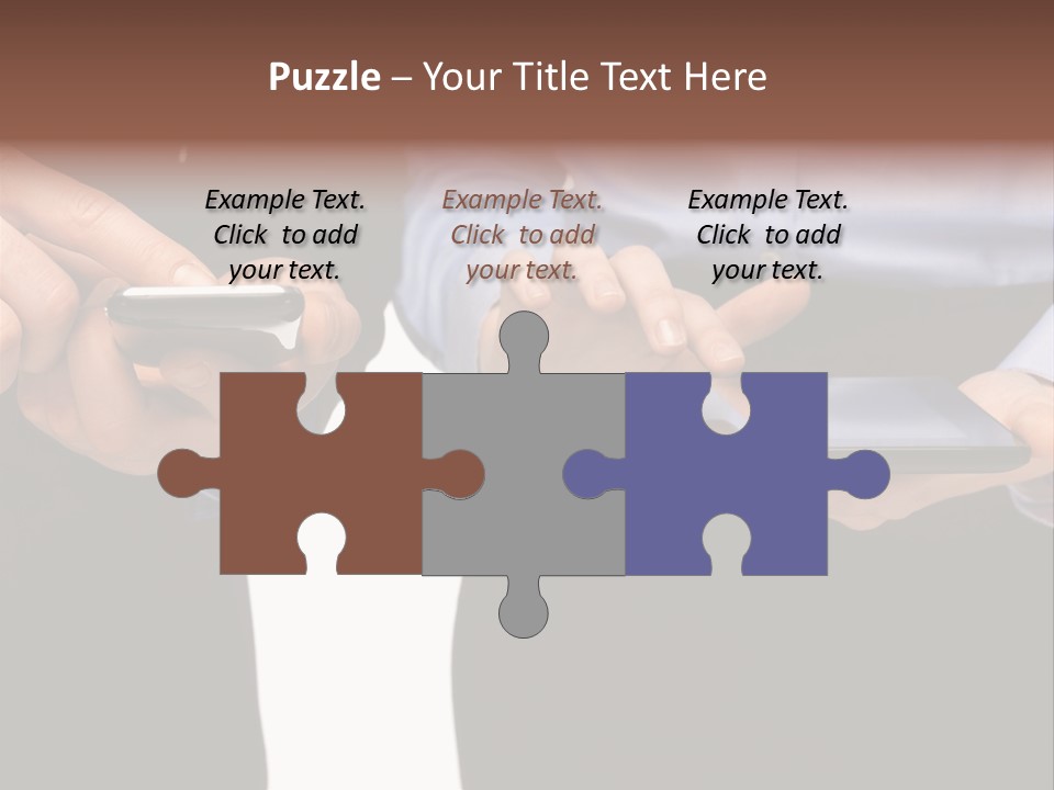 Touchscreen Mobile Holding PowerPoint Template