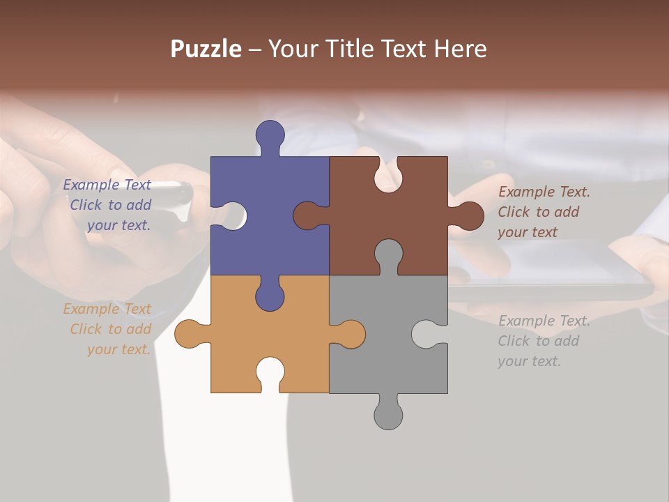 Touchscreen Mobile Holding PowerPoint Template