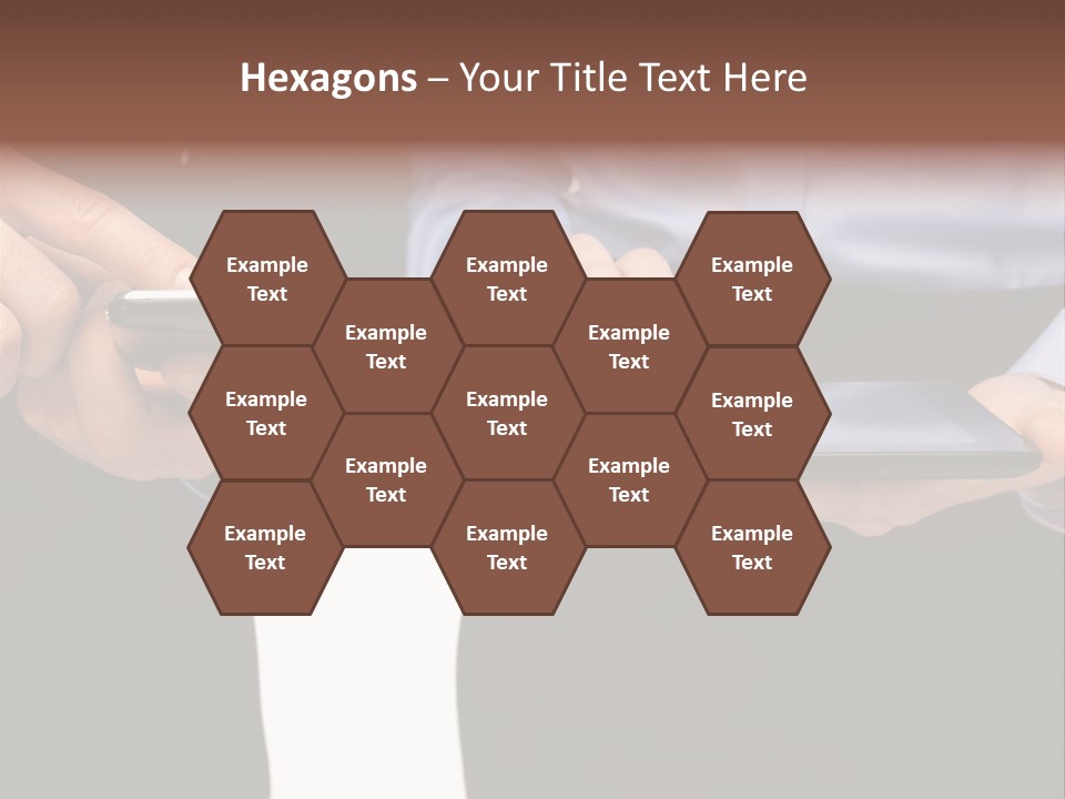 Touchscreen Mobile Holding PowerPoint Template