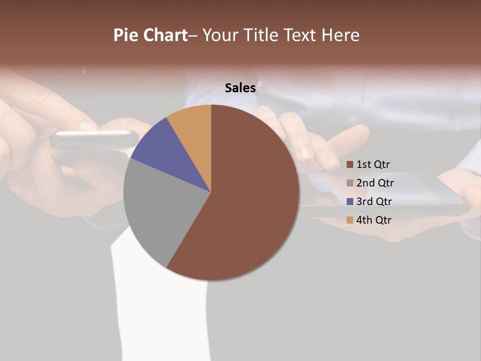 Touchscreen Mobile Holding PowerPoint Template