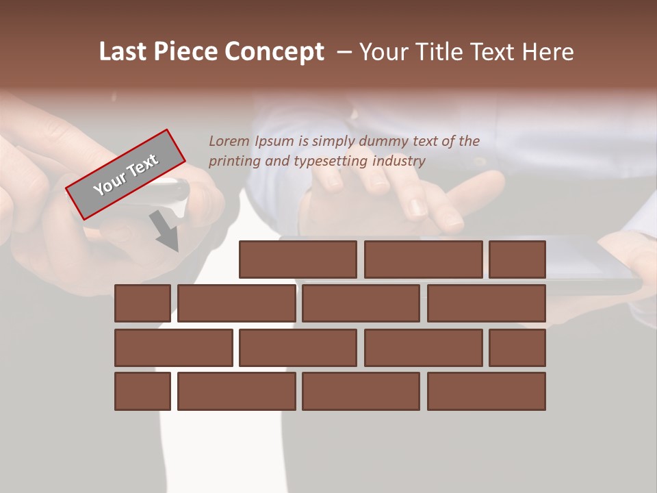 Touchscreen Mobile Holding PowerPoint Template