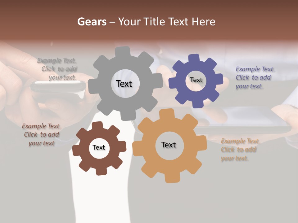 Touchscreen Mobile Holding PowerPoint Template