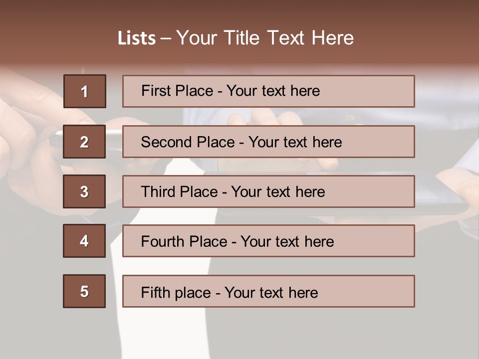 Touchscreen Mobile Holding PowerPoint Template