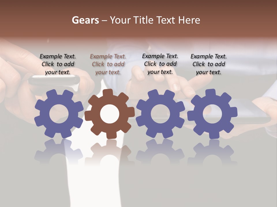 Touchscreen Mobile Holding PowerPoint Template