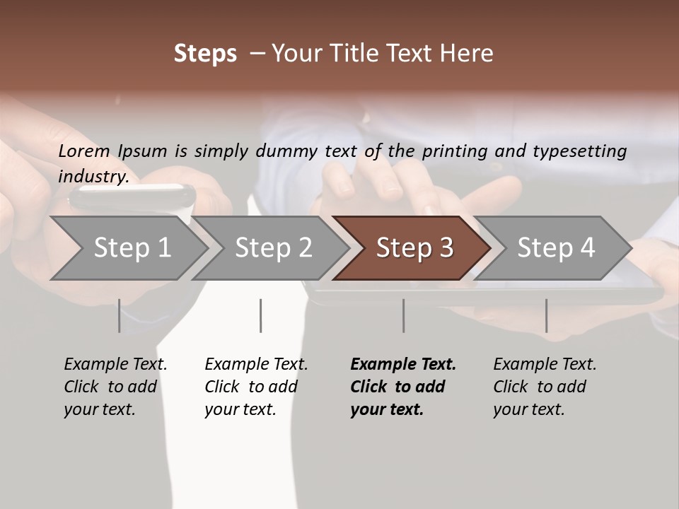 Touchscreen Mobile Holding PowerPoint Template