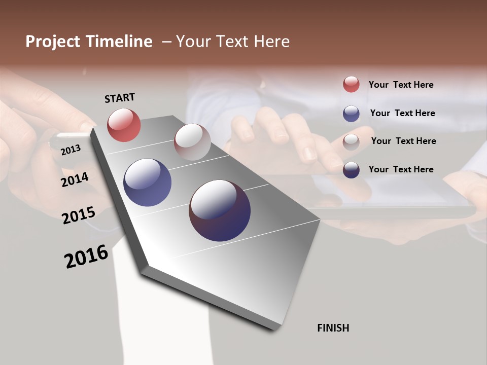 Touchscreen Mobile Holding PowerPoint Template