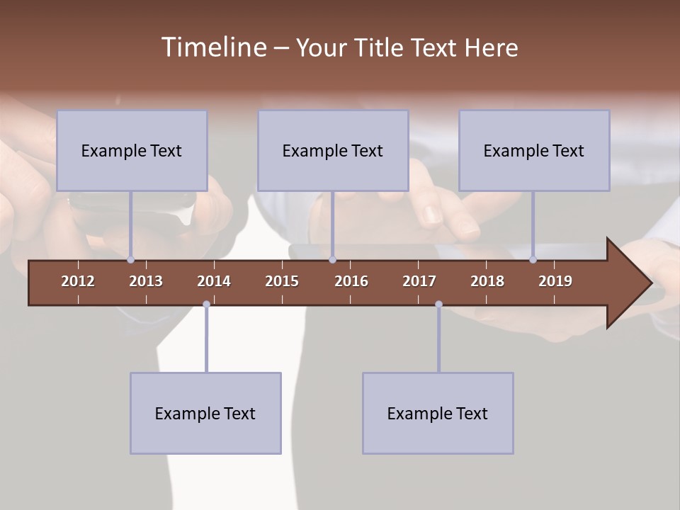 Touchscreen Mobile Holding PowerPoint Template