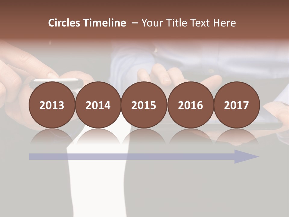Touchscreen Mobile Holding PowerPoint Template