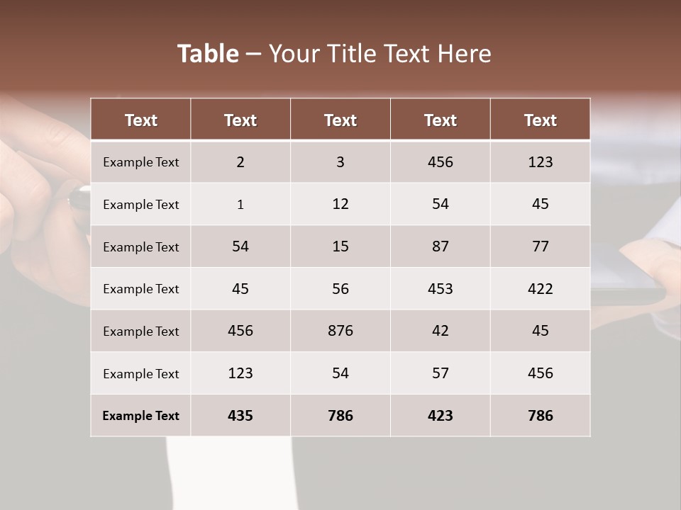 Touchscreen Mobile Holding PowerPoint Template