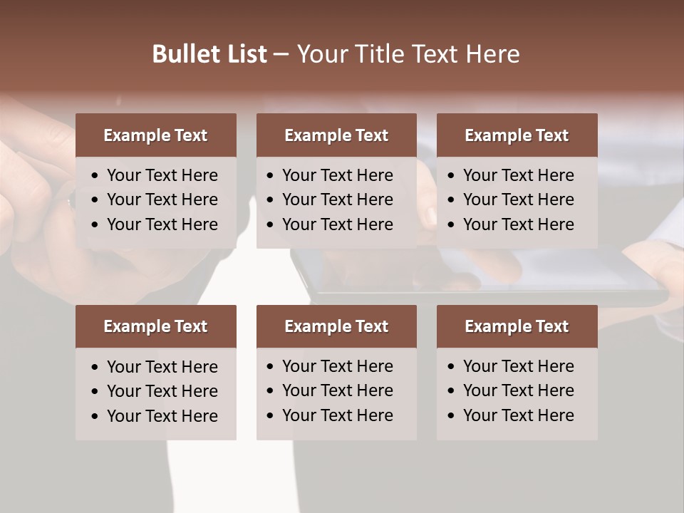 Touchscreen Mobile Holding PowerPoint Template
