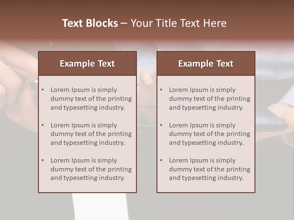 Touchscreen Mobile Holding PowerPoint Template