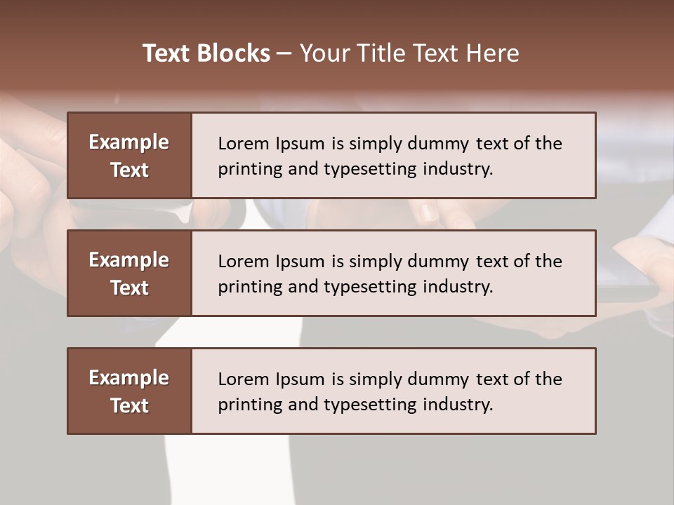 Touchscreen Mobile Holding PowerPoint Template