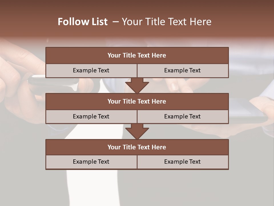 Touchscreen Mobile Holding PowerPoint Template