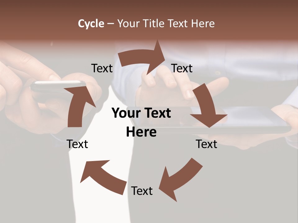 Touchscreen Mobile Holding PowerPoint Template