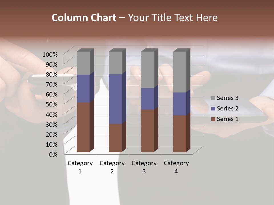 Touchscreen Mobile Holding PowerPoint Template