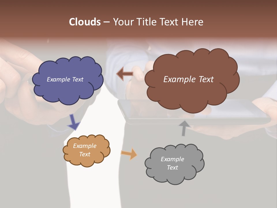 Touchscreen Mobile Holding PowerPoint Template