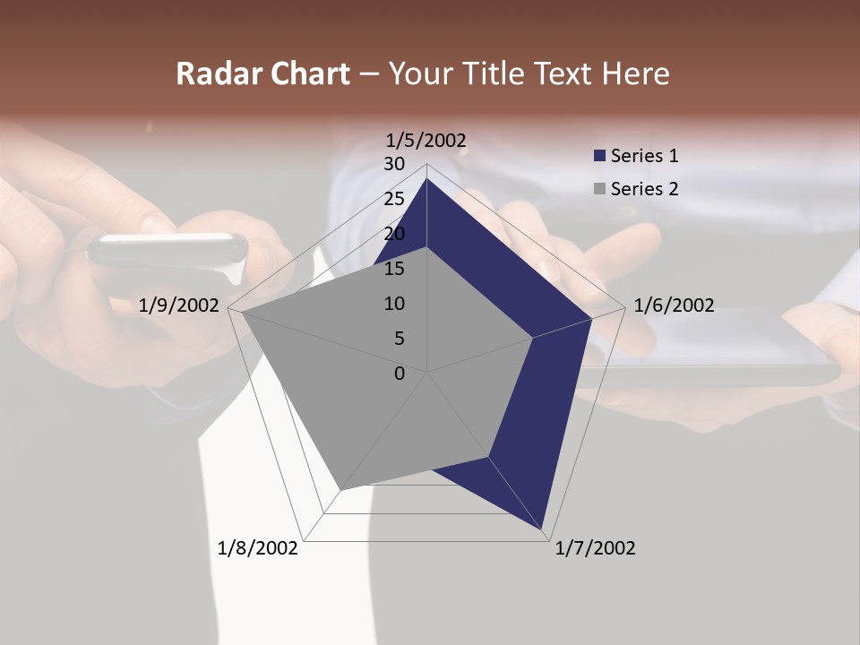 Touchscreen Mobile Holding PowerPoint Template