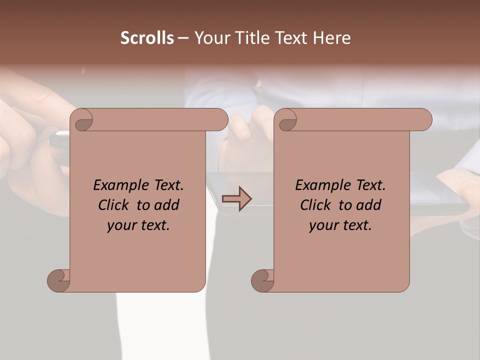 Touchscreen Mobile Holding PowerPoint Template