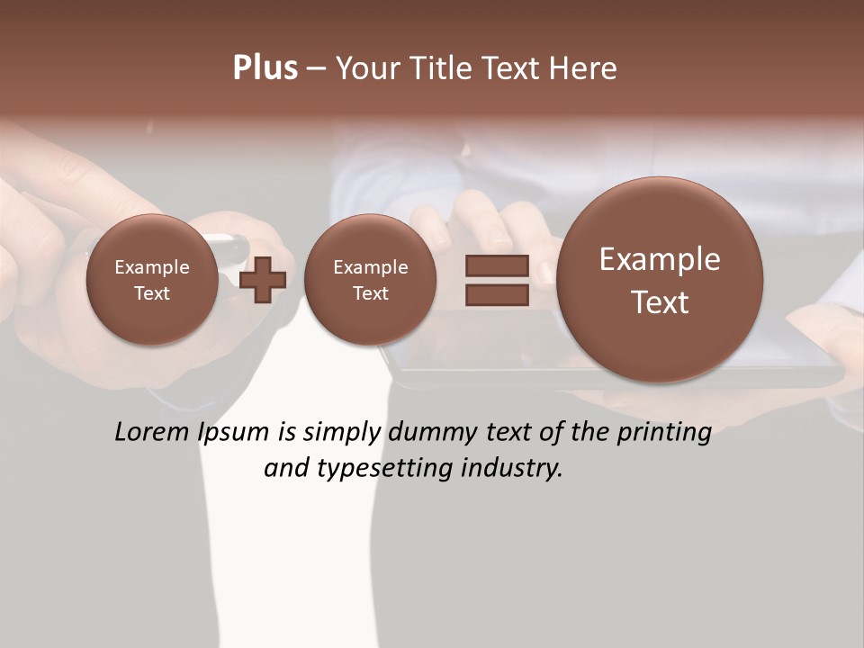 Touchscreen Mobile Holding PowerPoint Template