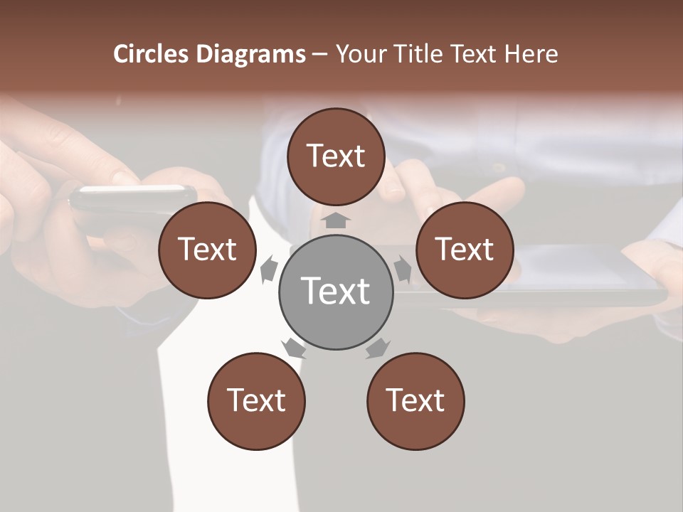 Touchscreen Mobile Holding PowerPoint Template